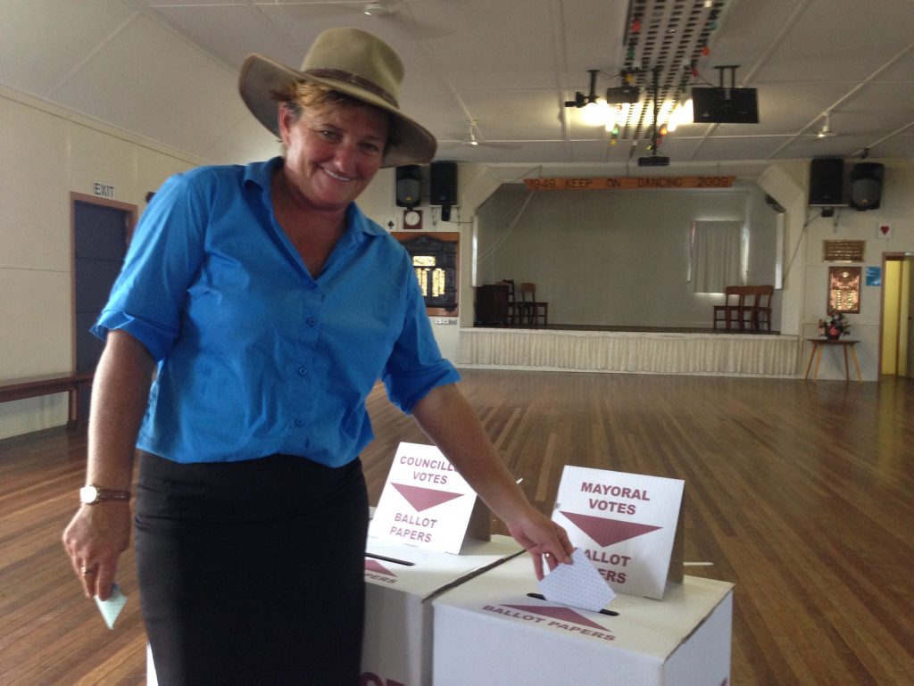 Elise Cottam casts her vote Elise Cottam casts her vote